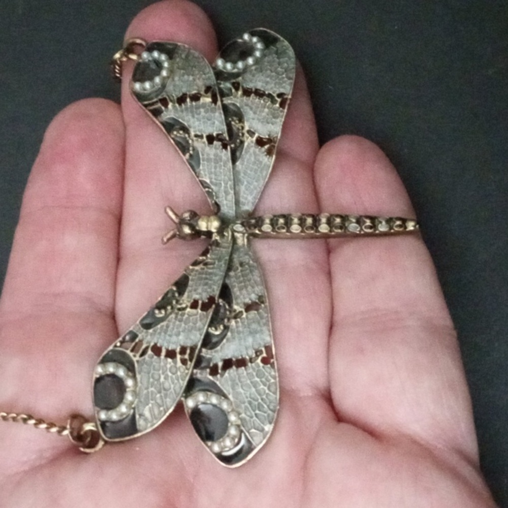 Art Nouveau Style Dragonfly Necklace